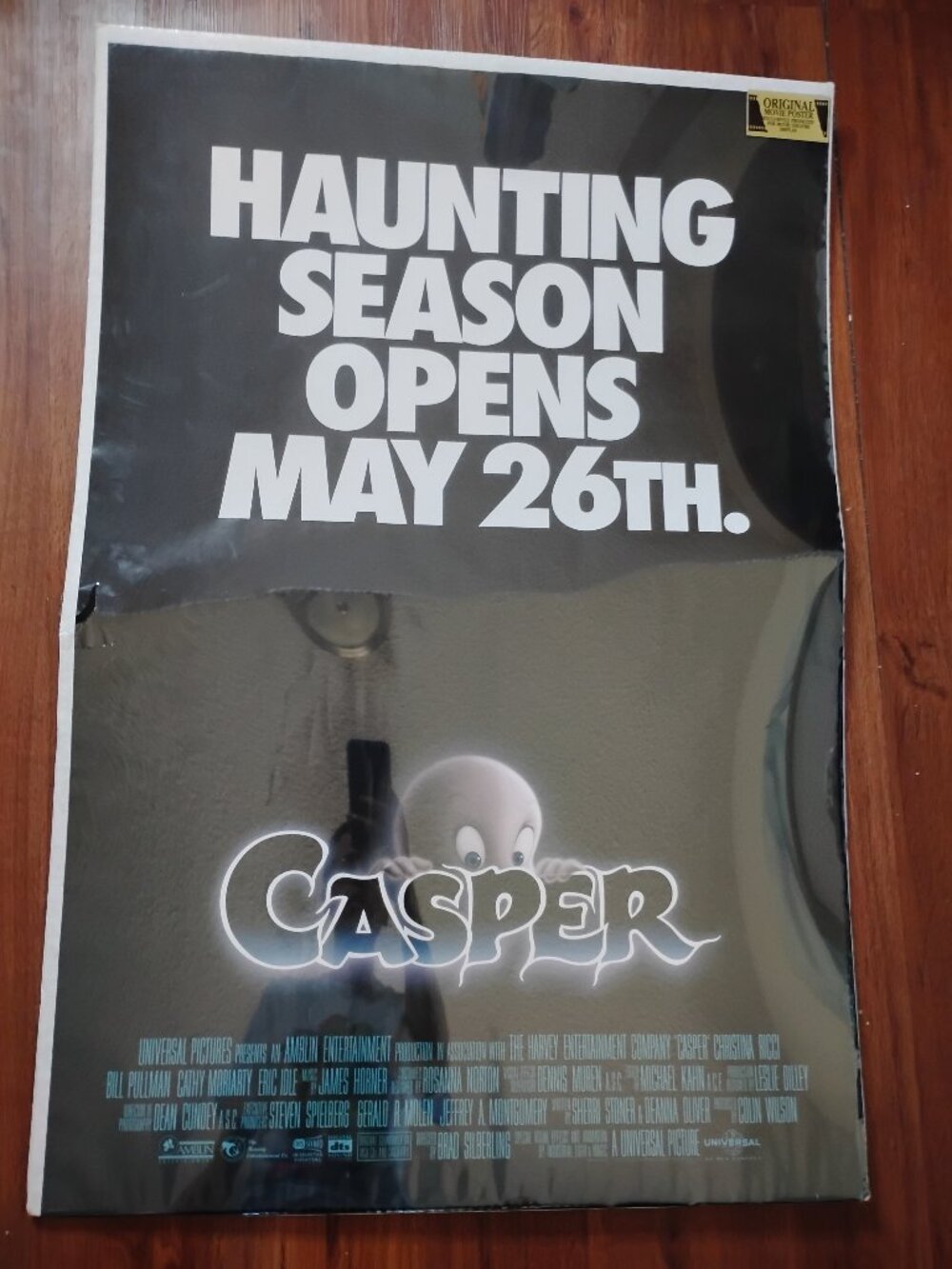 NWT Deadstock Vintage Casper One Sheet Double Sided Movie Poster Promo